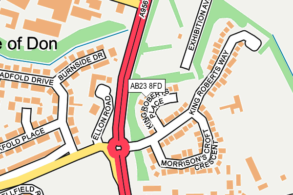 AB23 8FD map - OS OpenMap – Local (Ordnance Survey)