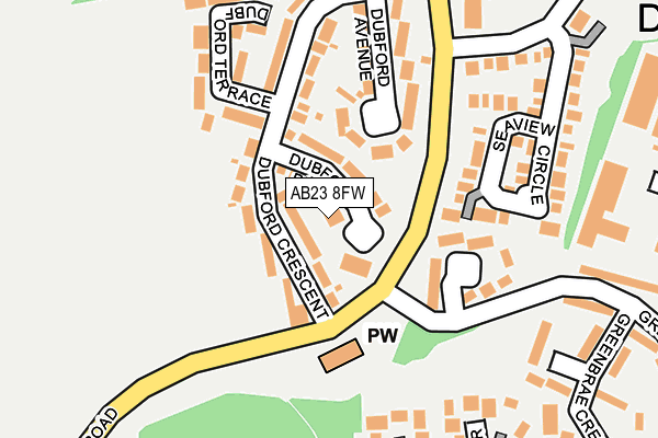 AB23 8FW map - OS OpenMap – Local (Ordnance Survey)