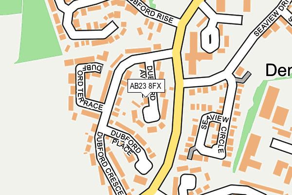 AB23 8FX map - OS OpenMap – Local (Ordnance Survey)
