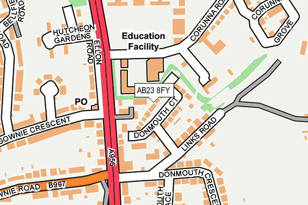 AB23 8FY map - OS OpenMap – Local (Ordnance Survey)