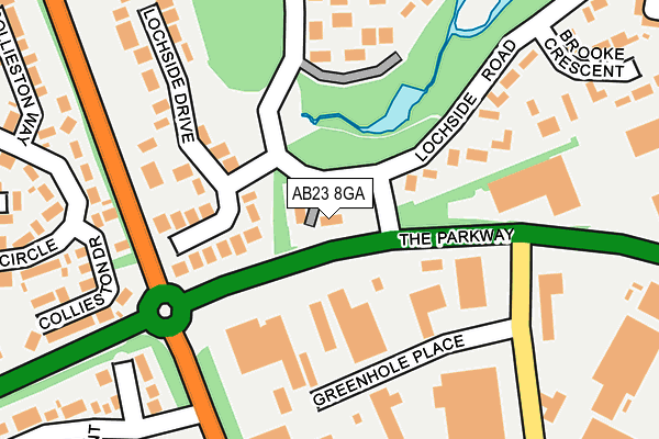 AB23 8GA map - OS OpenMap – Local (Ordnance Survey)