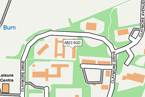 AB23 8GD map - OS OpenMap – Local (Ordnance Survey)