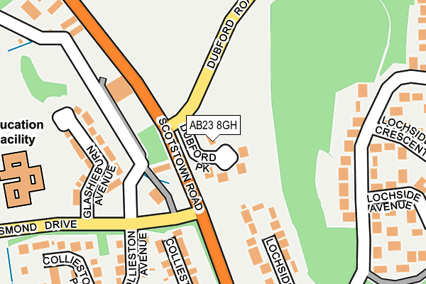 AB23 8GH map - OS OpenMap – Local (Ordnance Survey)