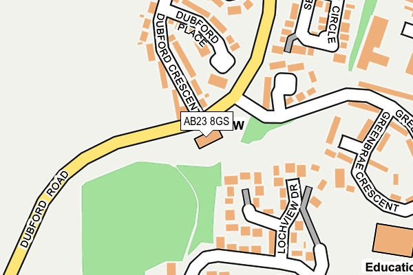 AB23 8GS map - OS OpenMap – Local (Ordnance Survey)