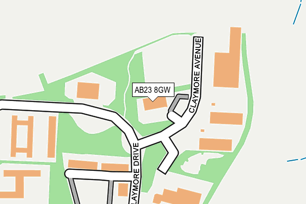 AB23 8GW map - OS OpenMap – Local (Ordnance Survey)