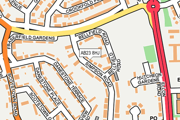 AB23 8HJ map - OS OpenMap – Local (Ordnance Survey)