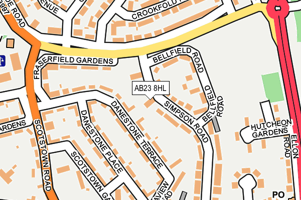 AB23 8HL map - OS OpenMap – Local (Ordnance Survey)
