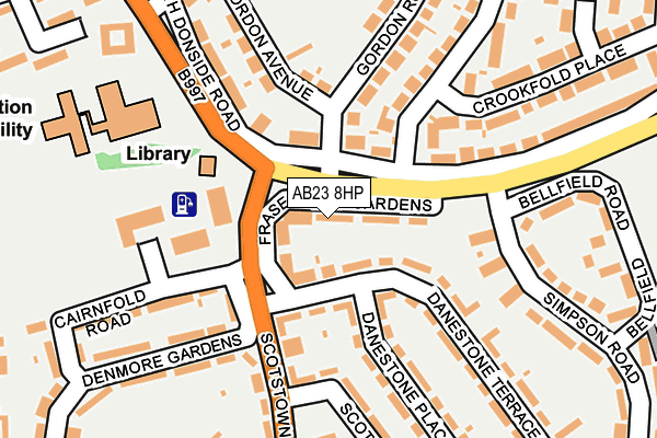 AB23 8HP map - OS OpenMap – Local (Ordnance Survey)