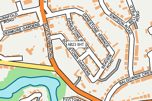AB23 8HT map - OS OpenMap – Local (Ordnance Survey)
