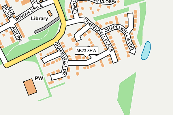 AB23 8HW map - OS OpenMap – Local (Ordnance Survey)