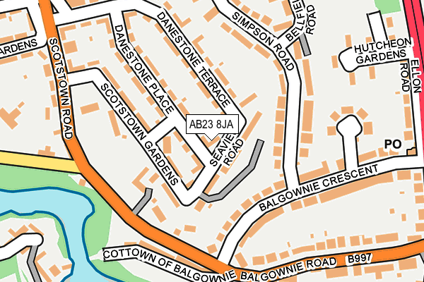 AB23 8JA map - OS OpenMap – Local (Ordnance Survey)