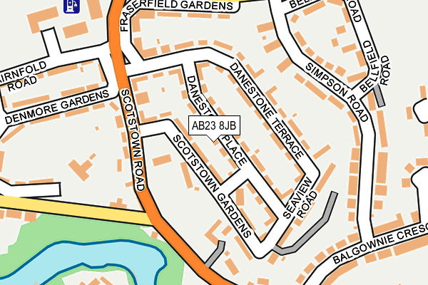 AB23 8JB map - OS OpenMap – Local (Ordnance Survey)