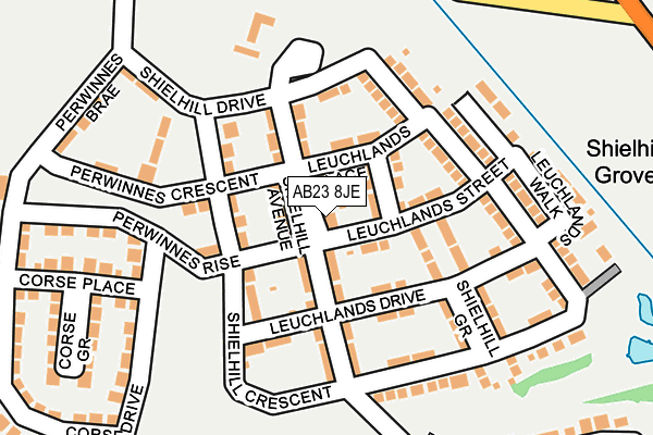 AB23 8JE map - OS OpenMap – Local (Ordnance Survey)