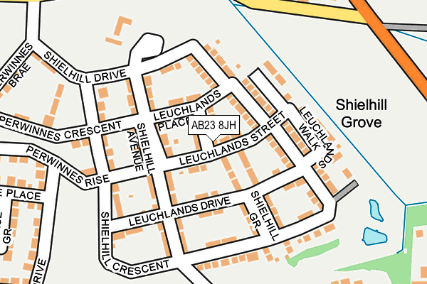 AB23 8JH map - OS OpenMap – Local (Ordnance Survey)