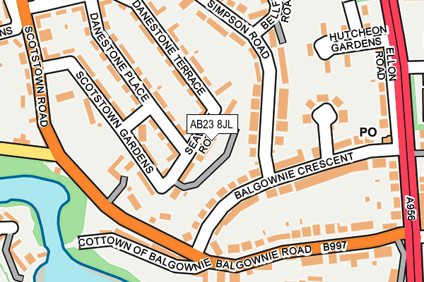 AB23 8JL map - OS OpenMap – Local (Ordnance Survey)