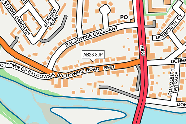 AB23 8JP map - OS OpenMap – Local (Ordnance Survey)