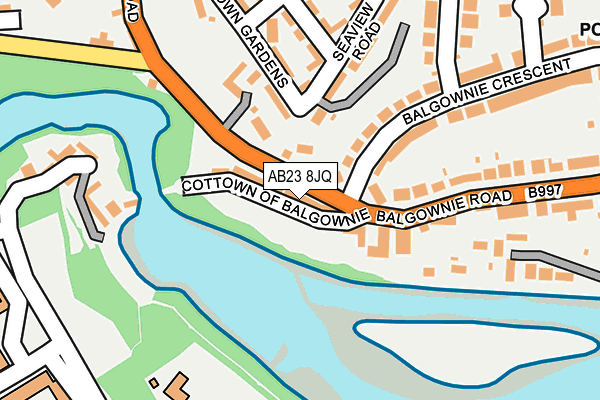 AB23 8JQ map - OS OpenMap – Local (Ordnance Survey)