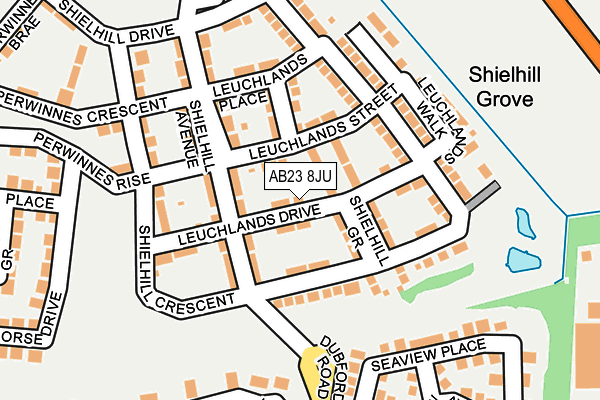 AB23 8JU map - OS OpenMap – Local (Ordnance Survey)