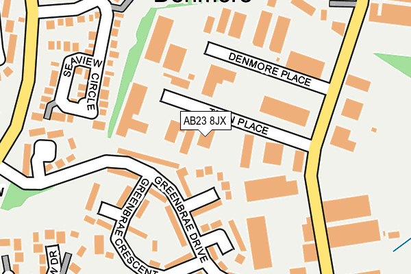 AB23 8JX map - OS OpenMap – Local (Ordnance Survey)
