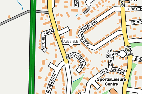 AB23 8LE map - OS OpenMap – Local (Ordnance Survey)