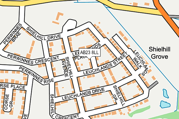 AB23 8LL map - OS OpenMap – Local (Ordnance Survey)