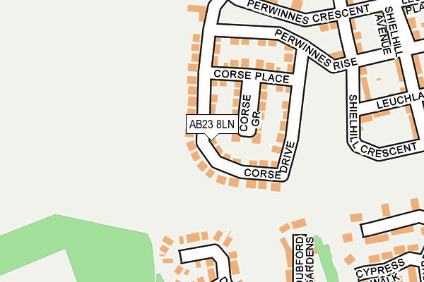 AB23 8LN map - OS OpenMap – Local (Ordnance Survey)