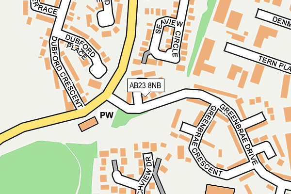 AB23 8NB map - OS OpenMap – Local (Ordnance Survey)