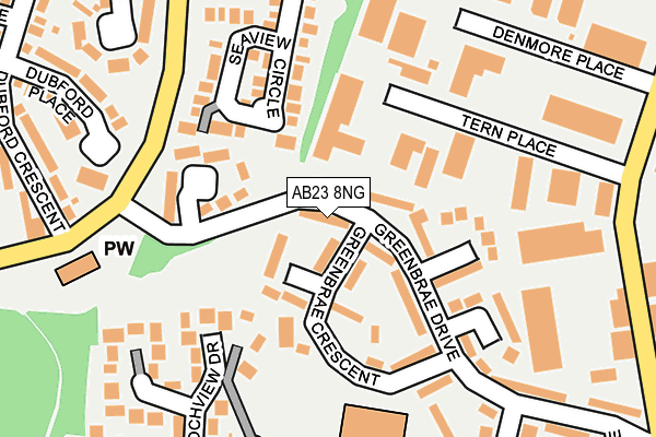 AB23 8NG map - OS OpenMap – Local (Ordnance Survey)