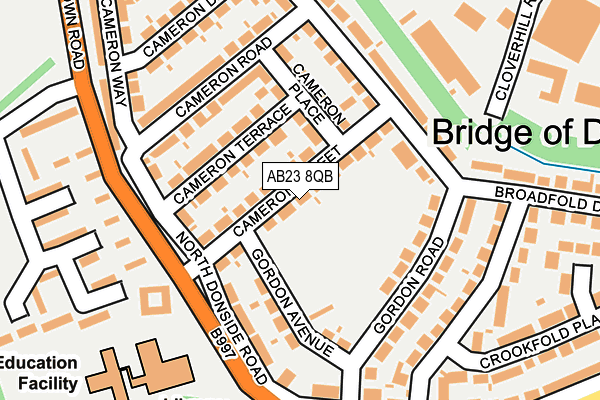 AB23 8QB map - OS OpenMap – Local (Ordnance Survey)