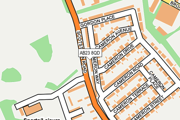 AB23 8QD map - OS OpenMap – Local (Ordnance Survey)