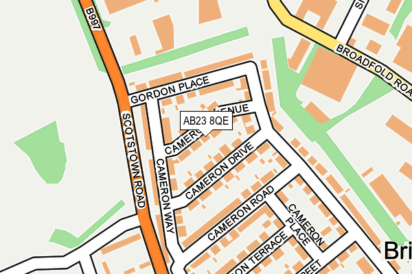 AB23 8QE map - OS OpenMap – Local (Ordnance Survey)