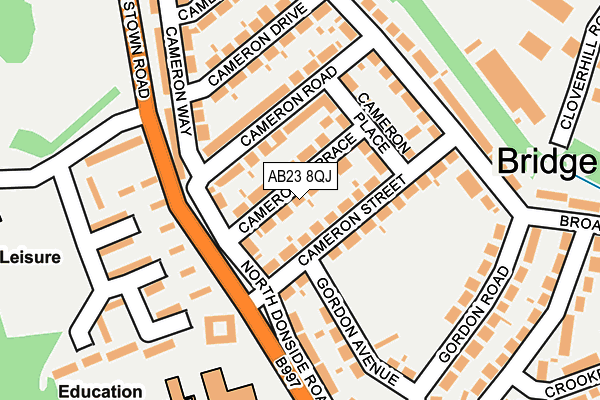 AB23 8QJ map - OS OpenMap – Local (Ordnance Survey)