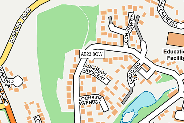 AB23 8QW map - OS OpenMap – Local (Ordnance Survey)