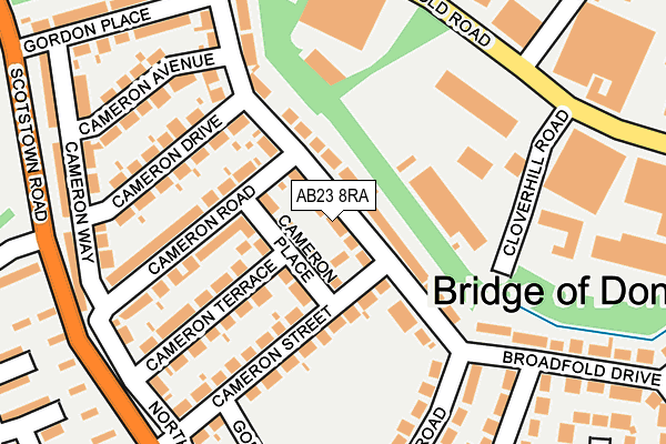 AB23 8RA map - OS OpenMap – Local (Ordnance Survey)