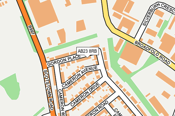 AB23 8RB map - OS OpenMap – Local (Ordnance Survey)