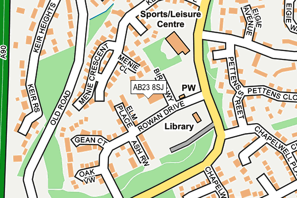 AB23 8SJ map - OS OpenMap – Local (Ordnance Survey)