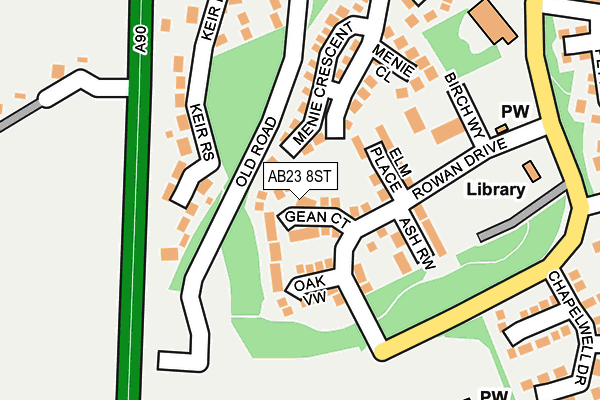 AB23 8ST map - OS OpenMap – Local (Ordnance Survey)