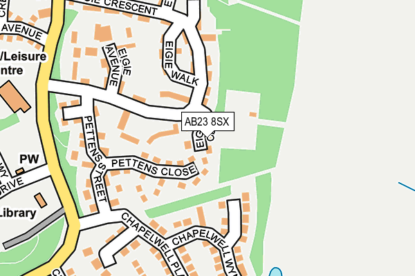 AB23 8SX map - OS OpenMap – Local (Ordnance Survey)