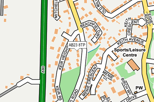 AB23 8TP map - OS OpenMap – Local (Ordnance Survey)