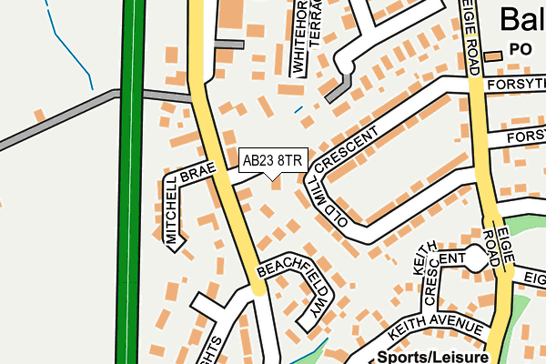 AB23 8TR map - OS OpenMap – Local (Ordnance Survey)