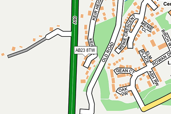 AB23 8TW map - OS OpenMap – Local (Ordnance Survey)