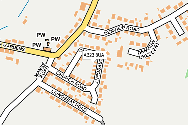 AB23 8UA map - OS OpenMap – Local (Ordnance Survey)