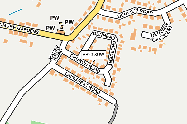 AB23 8UW map - OS OpenMap – Local (Ordnance Survey)