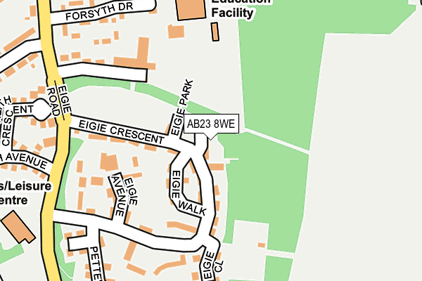 AB23 8WE map - OS OpenMap – Local (Ordnance Survey)
