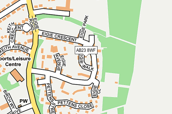 AB23 8WF map - OS OpenMap – Local (Ordnance Survey)