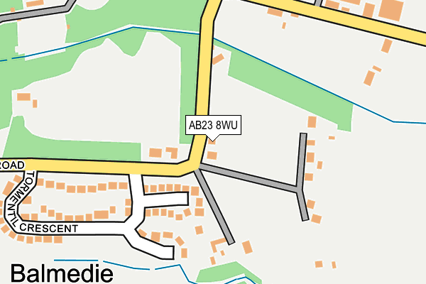 AB23 8WU map - OS OpenMap – Local (Ordnance Survey)