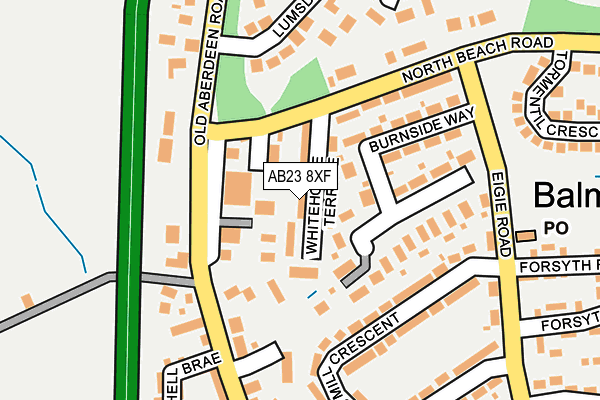AB23 8XF map - OS OpenMap – Local (Ordnance Survey)