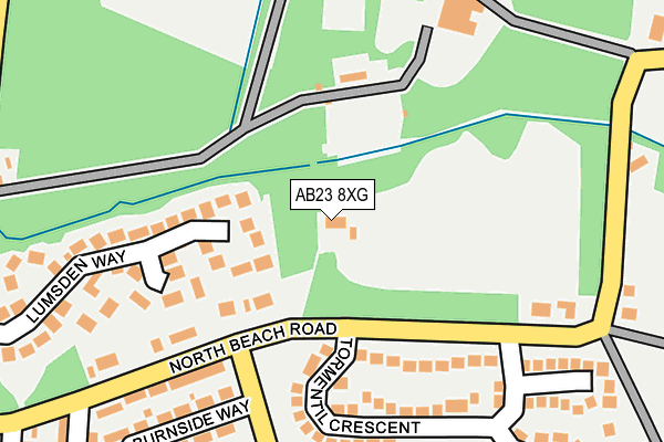 AB23 8XG map - OS OpenMap – Local (Ordnance Survey)