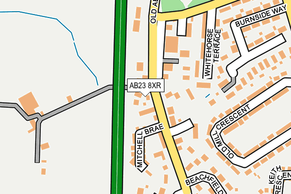 AB23 8XR map - OS OpenMap – Local (Ordnance Survey)