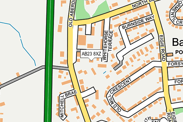 AB23 8XZ map - OS OpenMap – Local (Ordnance Survey)